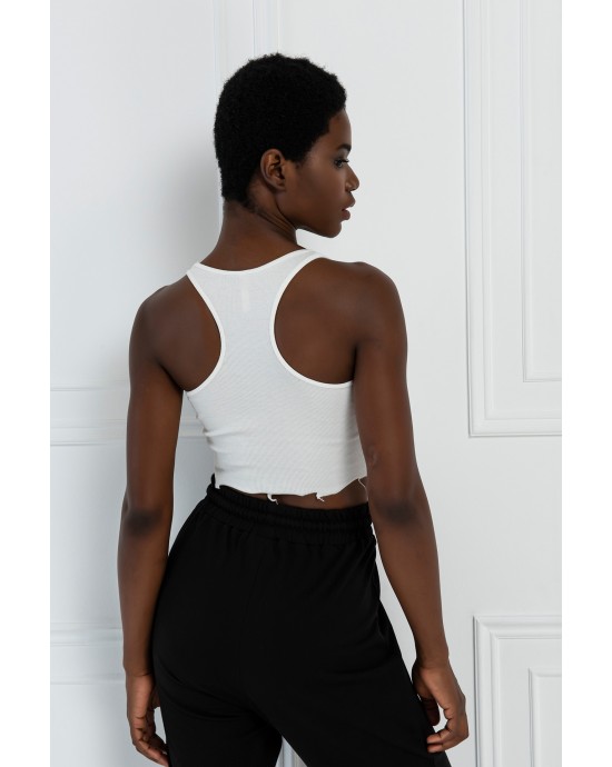 WOMEN'S TEXT DETAILED CROP