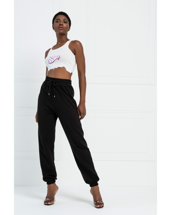 WOMEN'S TEXT DETAILED CROP